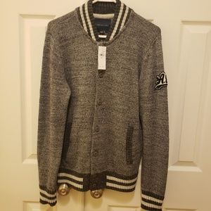American Eagle Men's Varsity Bomber Sweater Jacket